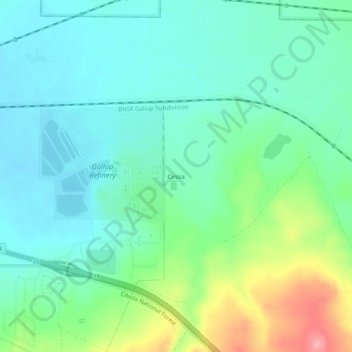 Mappa topografica Ciniza, altitudine, rilievo