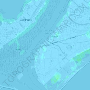 Mappa topografica Punta Sabbioni, altitudine, rilievo