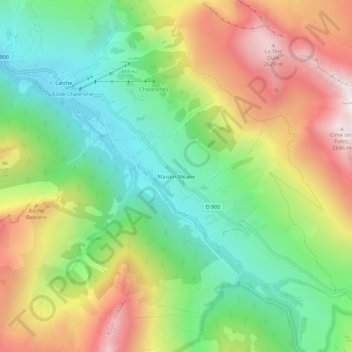 Mappa topografica Maison-Méane, altitudine, rilievo