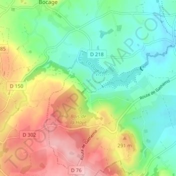 Mappa topografica La Haye, altitudine, rilievo