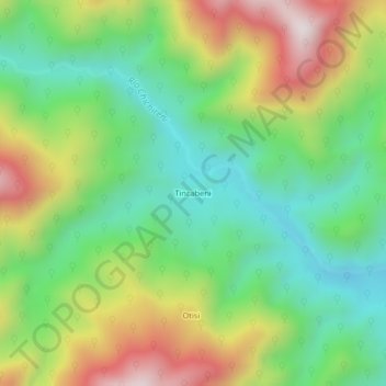 Mappa topografica Tincabeni, altitudine, rilievo
