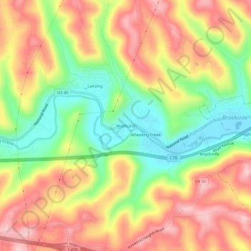 Mappa topografica Wolfhurst, altitudine, rilievo