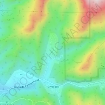 Mappa topografica Mustang Spring, altitudine, rilievo