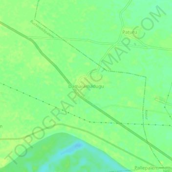 Mappa topografica Damaramadugu, altitudine, rilievo