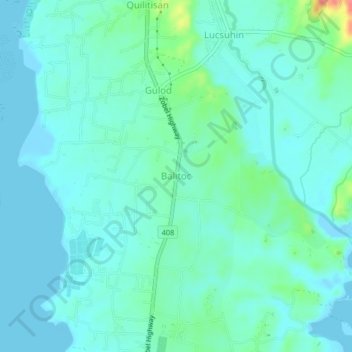 Mappa topografica Balitoc, altitudine, rilievo
