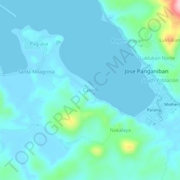 Mappa topografica Calero, altitudine, rilievo