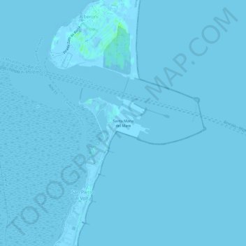 Mappa topografica Santa Maria del Mare, altitudine, rilievo