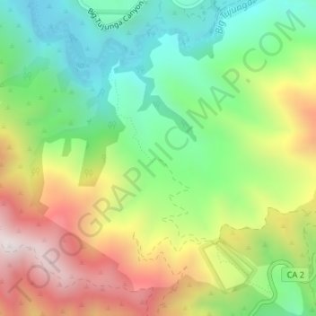 Mappa topografica Grizzly Flat, altitudine, rilievo
