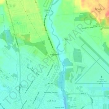 Mappa topografica Ridge Mills, altitudine, rilievo