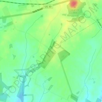 Mappa topografica Cress Ridge, altitudine, rilievo