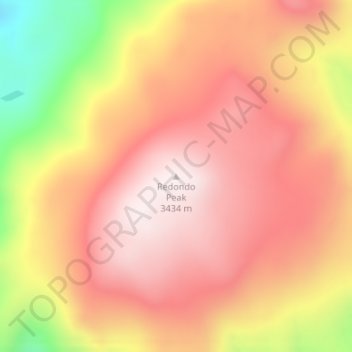 Mappa topografica Redondo Peak, altitudine, rilievo