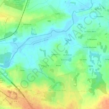 Mappa topografica La Barre, altitudine, rilievo