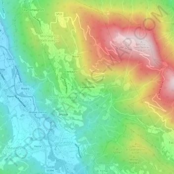 Mappa topografica Castendallo, altitudine, rilievo