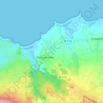 Mappa topografica Intheville, altitudine, rilievo