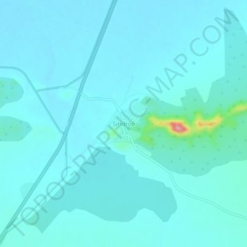 Mappa topografica Sindroo, altitudine, rilievo