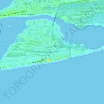 Mappa topografica Perdido Key, altitudine, rilievo