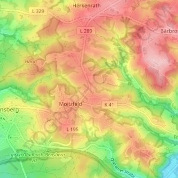 Mappa topografica Höhe, altitudine, rilievo