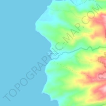 Mappa topografica Binuangan, altitudine, rilievo