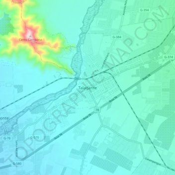 Mappa topografica Talagante, altitudine, rilievo