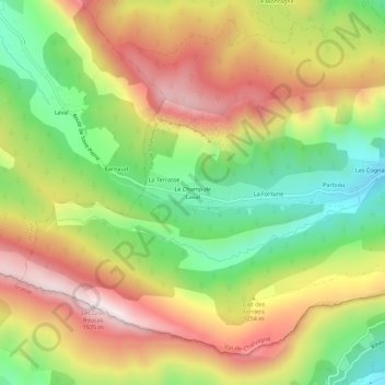 Mappa topografica Le Champ de Laval, altitudine, rilievo