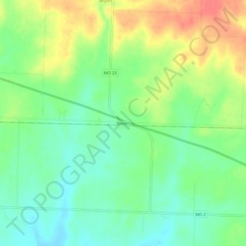 Mappa topografica Bowen, altitudine, rilievo
