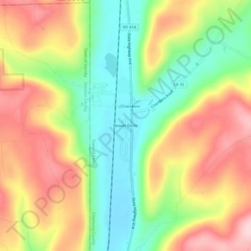 Mappa topografica Beaver Dams, altitudine, rilievo