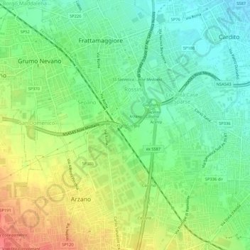 Mappa topografica Borgo Siepe, altitudine, rilievo