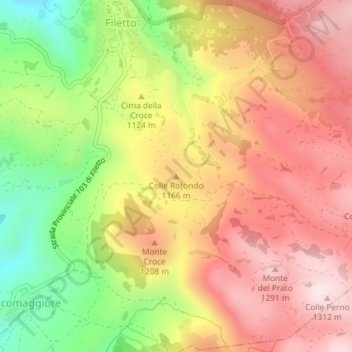 Mappa topografica Colle Rotondo, altitudine, rilievo