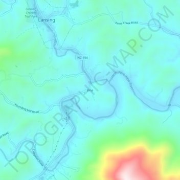 Mappa topografica Bina, altitudine, rilievo