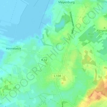 Mappa topografica Welljepott, altitudine, rilievo