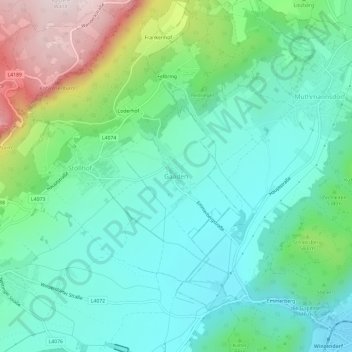 Mappa topografica Gaaden, altitudine, rilievo