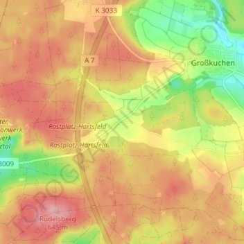Mappa topografica Rotensohl, altitudine, rilievo