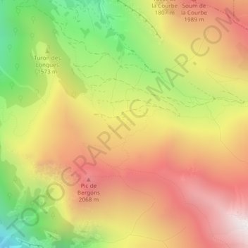 Mappa topografica Le Barade, altitudine, rilievo