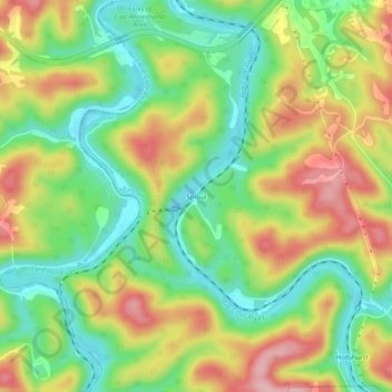 Mappa topografica Sproul, altitudine, rilievo