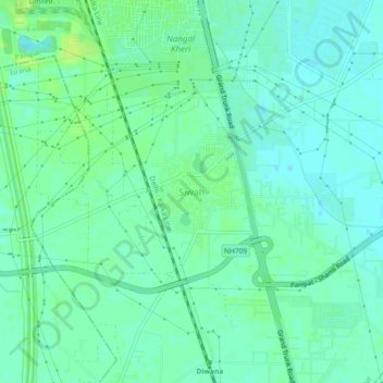 Mappa topografica Siwah, altitudine, rilievo