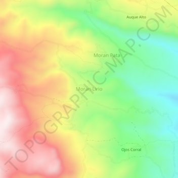 Mappa topografica Moran Lirio, altitudine, rilievo
