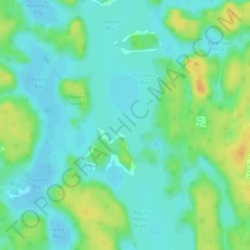 Mappa topografica Go Home Lake, altitudine, rilievo