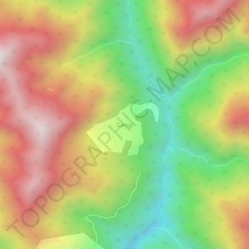 Mappa topografica Gangi, altitudine, rilievo