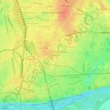 Mappa topografica Le Chardon, altitudine, rilievo