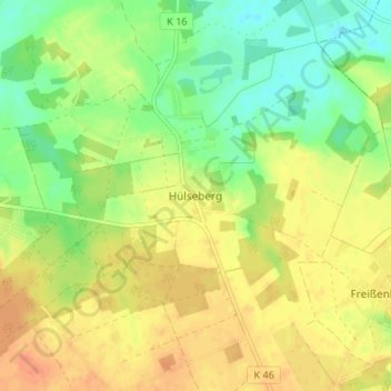 Mappa topografica Hülseberg, altitudine, rilievo