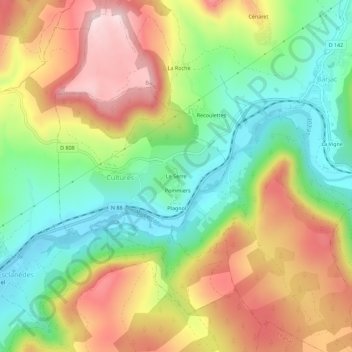 Mappa topografica Le Serre, altitudine, rilievo