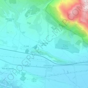 Mappa topografica Traspeña de la Peña, altitudine, rilievo