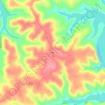 Mappa topografica Peel, altitudine, rilievo