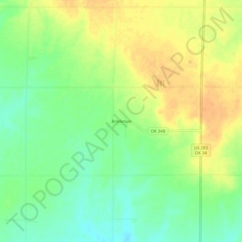 Mappa topografica Brinkman, altitudine, rilievo