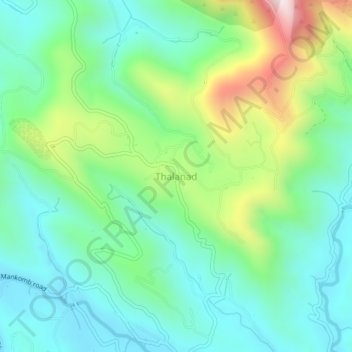 Mappa topografica Thalanad, altitudine, rilievo