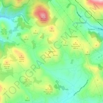 Mappa topografica Rignano, altitudine, rilievo