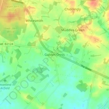 Mappa topografica Golden Cross, altitudine, rilievo