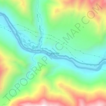 Mappa topografica Pharkaythang, altitudine, rilievo