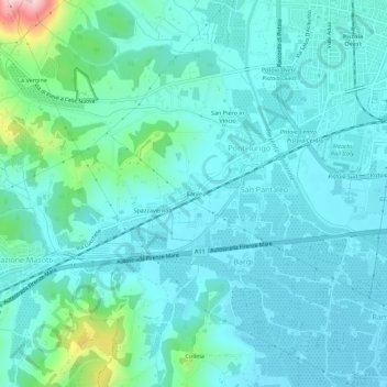 Mappa topografica Barile, altitudine, rilievo