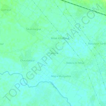 Mappa topografica Khadana, altitudine, rilievo